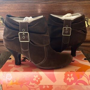 Mudd Dark Brown Ankle Booties with Buckle
